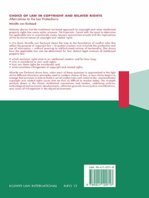 cover image of Choice of Law in Copyright and Related Rights